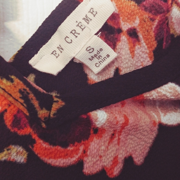 En Creme Women's Dress S Black Multicolor Floral Y2k Cottagecore - Picture 5 of 8